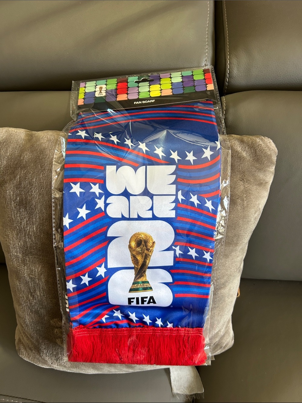 NWT Officials FIFA We Are 26 Blue & Red Fan Scarf